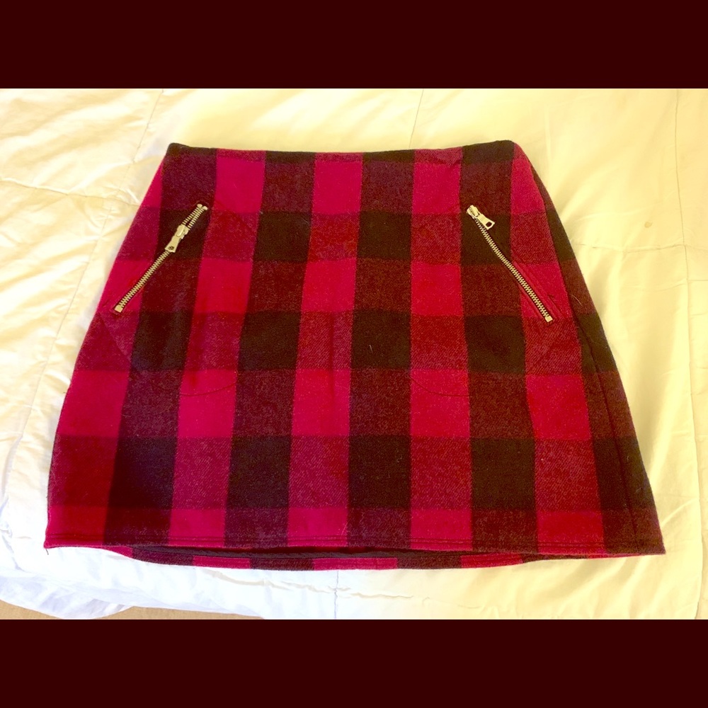 Gap Wool Plaid Miniskirt
